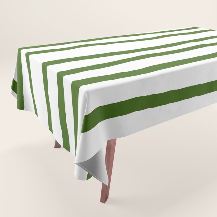 Simply Drawn Stripes in Jungle Green Tablecloth Gallery Image 1