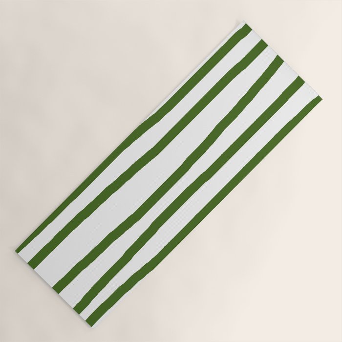 Simply Drawn Stripes in Jungle Green Yoga Mat Gallery Image 1