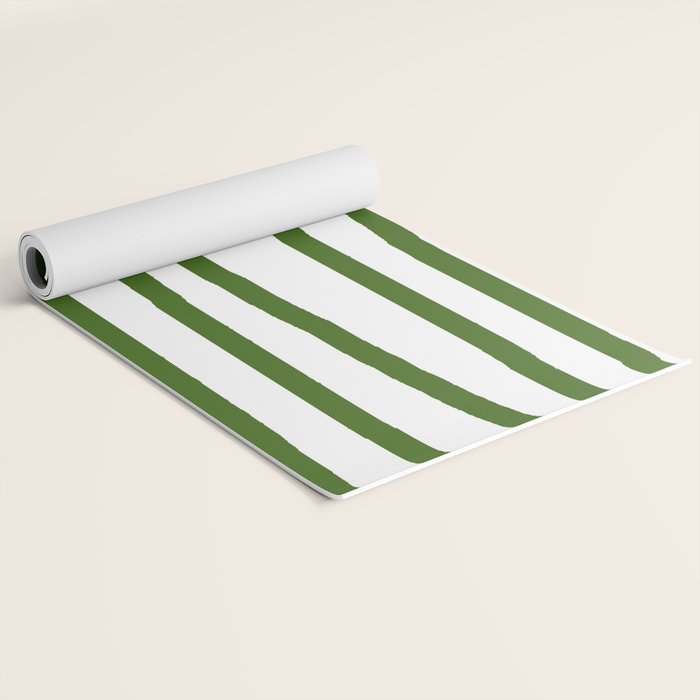Simply Drawn Stripes in Jungle Green Yoga Mat Gallery Image 2