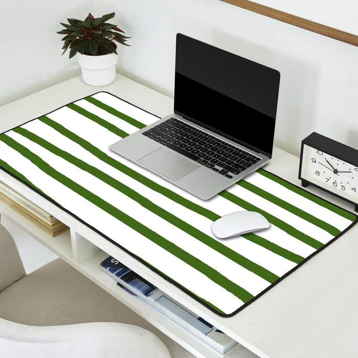 Simply Drawn Stripes in Jungle Green Desk Mat Gallery Image 2