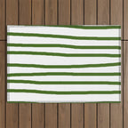 Simply Drawn Stripes in Jungle Green Outdoor Rug Gallery Image 1