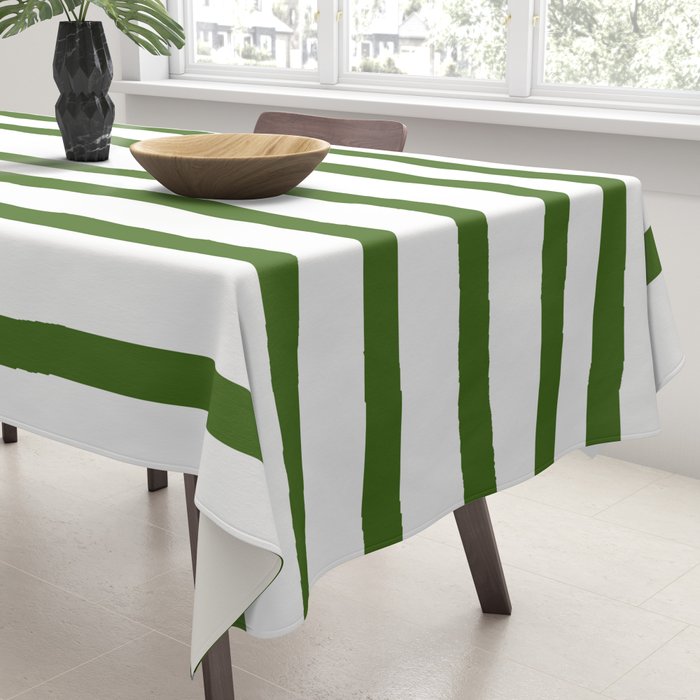 Simply Drawn Stripes in Jungle Green Tablecloth Gallery Image 3