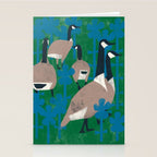 Geese in Flowers - Blue Stationery Card Gallery Image 2