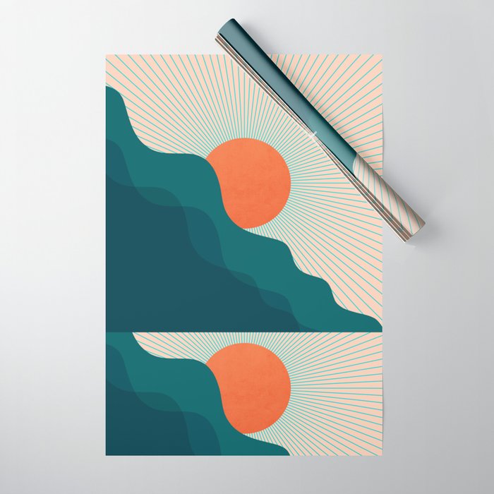 Abstraction_NEW_SUNLIGHT_MOUNTAINS_SHINE_POP_ART_M1209A Wrapping Paper Gallery Image 1