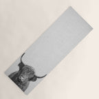 Highland Cow - Black & White Yoga Mat Gallery Image 1