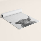 Highland Cow - Black & White Yoga Mat Gallery Image 2