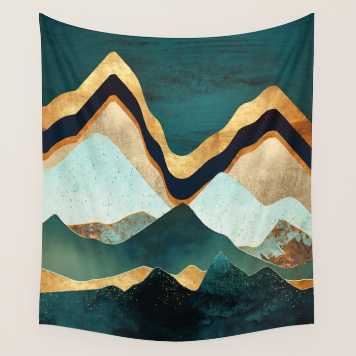Velvet Copper Mountains Wall Tapestry Gallery Image 1