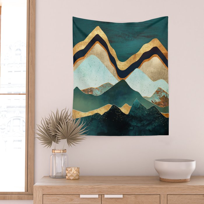 Velvet Copper Mountains Wall Tapestry Gallery Image 2