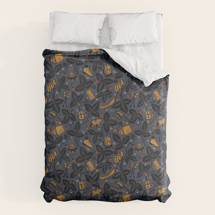 Summer Camping - Midnight Blue Duvet Cover Gallery Image 1