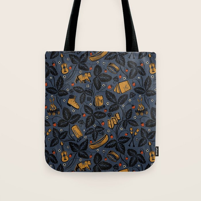 Summer Camping - Midnight Blue Tote Bag Gallery Image 1