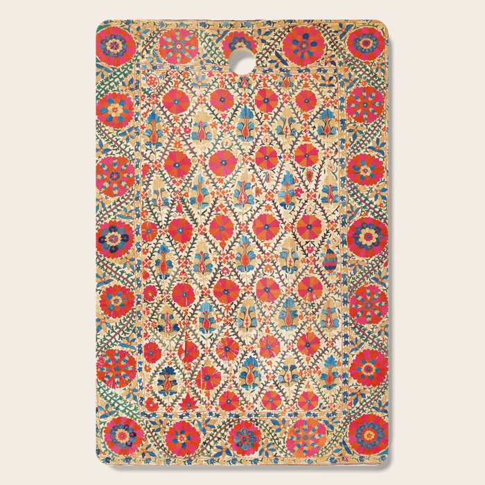 Kermina Suzani Bokhara Uzbekistan Embroidery Print Cutting Board Gallery Image 1