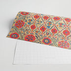 Kermina Suzani Bokhara Uzbekistan Embroidery Print Wrapping Paper Gallery Image 2