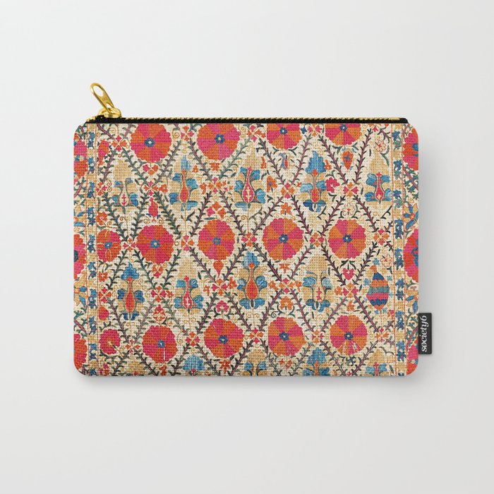 Kermina Suzani Bokhara Uzbekistan Embroidery Print Carry All Pouch Gallery Image 1