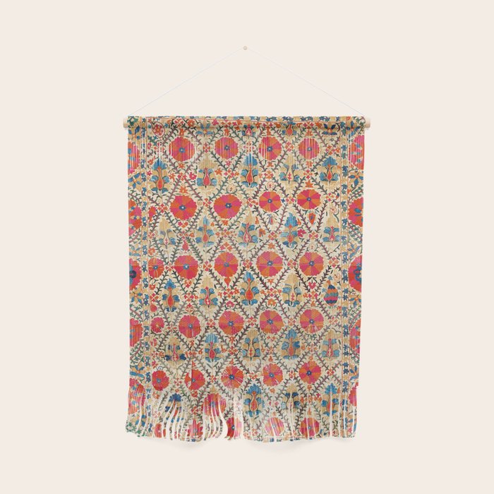 Kermina Suzani Bokhara Uzbekistan Embroidery Print Wall Hanging Gallery Image 1