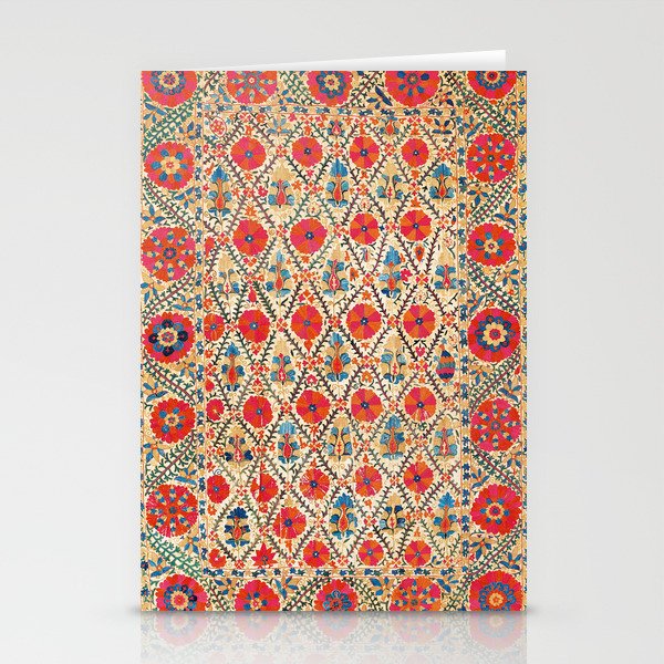 Kermina Suzani Bokhara Uzbekistan Embroidery Print Stationery Card Gallery Image 2