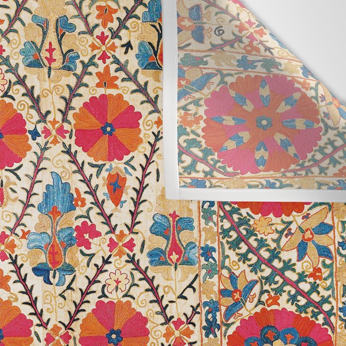 Kermina Suzani Bokhara Uzbekistan Embroidery Print Wall Tapestry Gallery Image 3