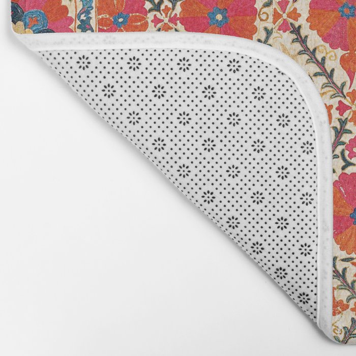 Kermina Suzani Bokhara Uzbekistan Embroidery Print Bath Mat Gallery Image 2