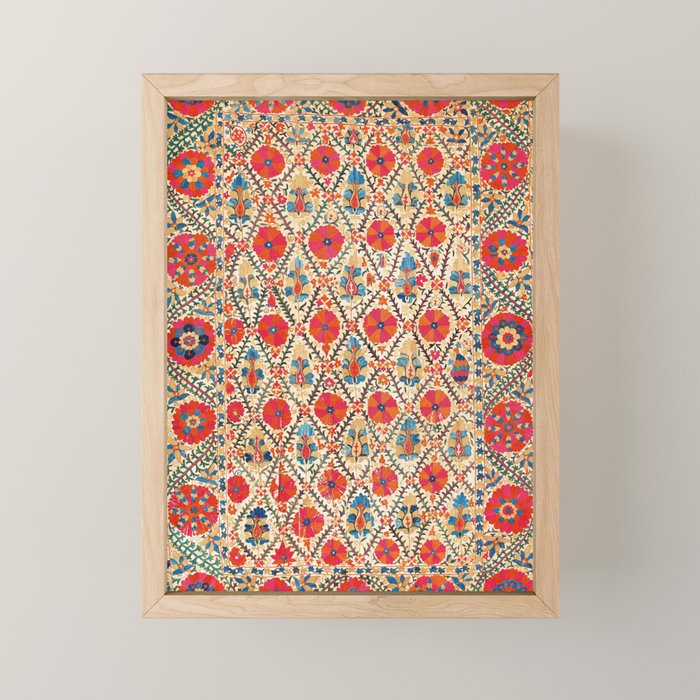 Kermina Suzani Bokhara Uzbekistan Embroidery Print Mini Art Print Gallery Image 1
