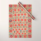 Kermina Suzani Bokhara Uzbekistan Embroidery Print Wrapping Paper Gallery Image 1