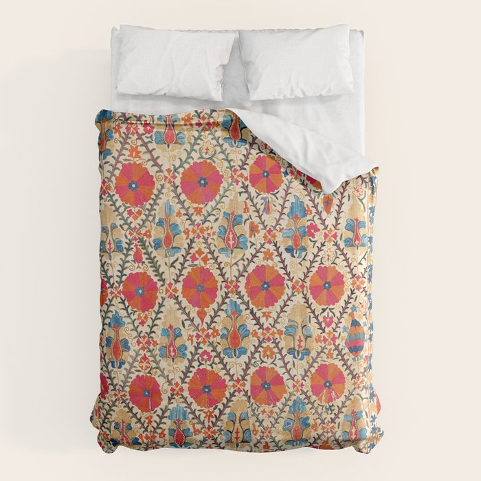 Kermina Suzani Bokhara Uzbekistan Embroidery Print Duvet Cover Gallery Image 6
