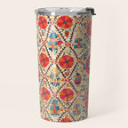 Kermina Suzani Bokhara Uzbekistan Embroidery Print Travel Mug Gallery Image 2