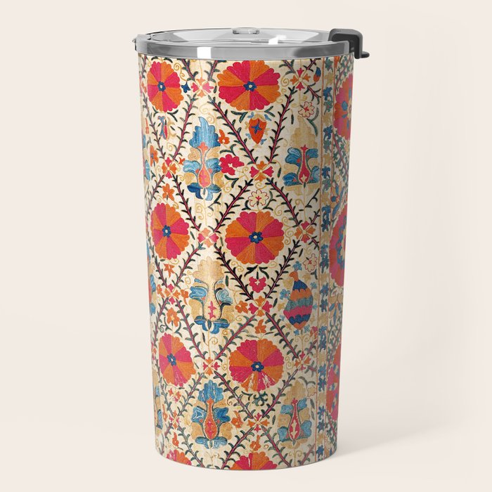 Kermina Suzani Bokhara Uzbekistan Embroidery Print Travel Mug Gallery Image 2
