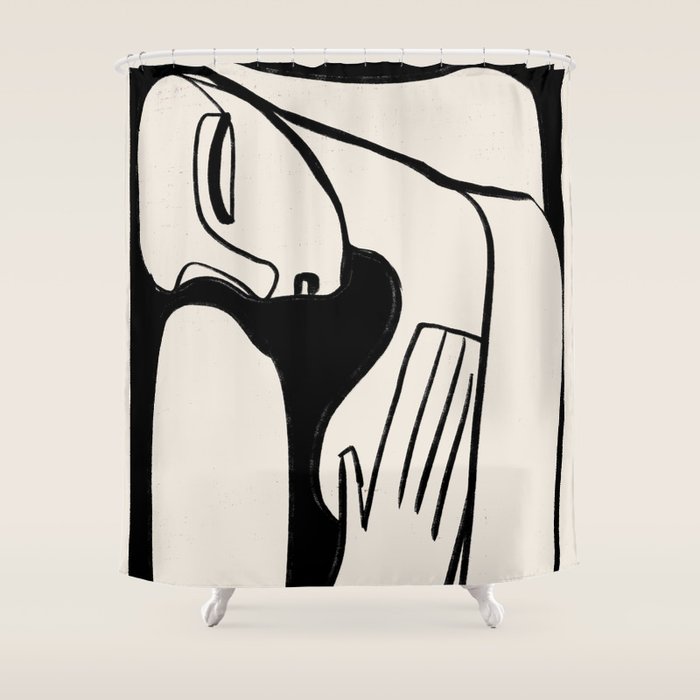 Abstract Female Figure 24 Shower Curtain Gallery Image 1