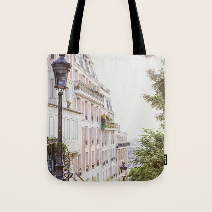 Montmartre Stairs - Paris Travel Photography Tote Bag Gallery Image 1