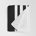 Classic Stripes XLI - Black and White Throw Blanket Gallery Image 3