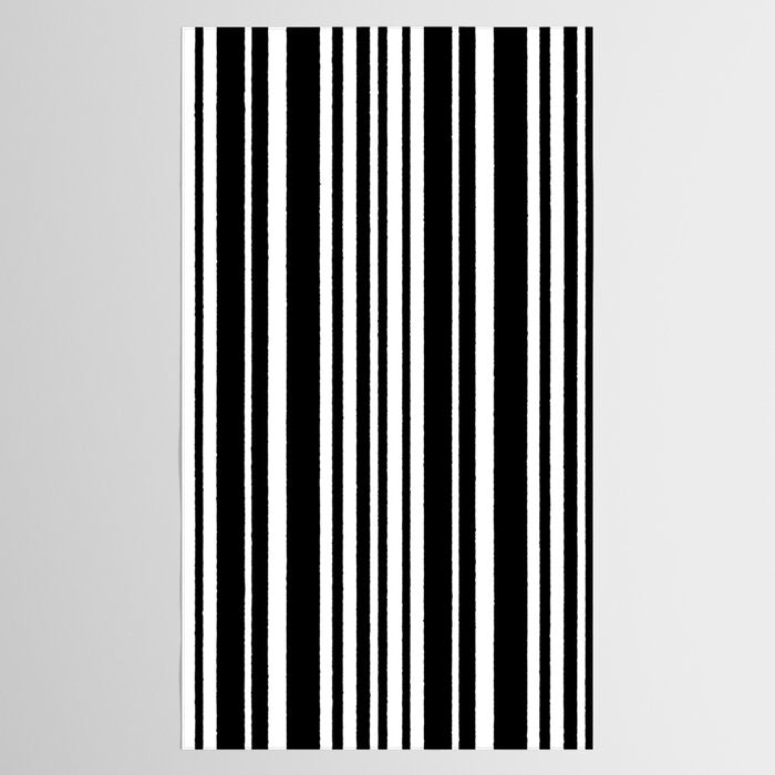 Classic Stripes XLI - Black and White Tablecloth Gallery Image 2