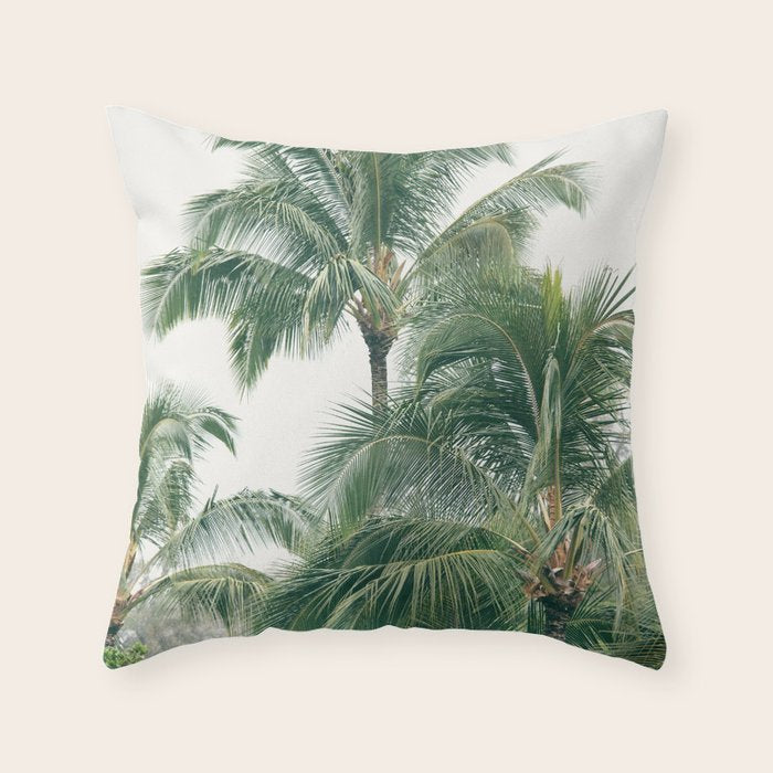 Lush Palm Trees Throw Pillow Gallery Image 6