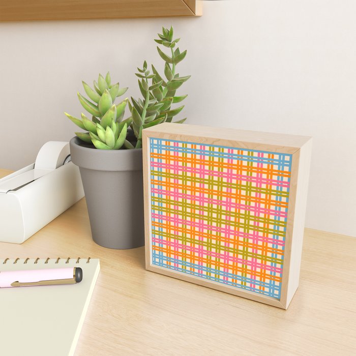 Eclectic Woven Stripes Colorful Retro Contemporary Pattern Mini Art Print Gallery Image 2