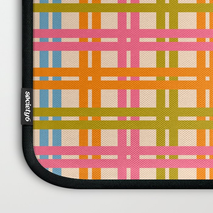 Eclectic Woven Stripes Colorful Retro Contemporary Pattern Laptop Sleeve Gallery Image 3