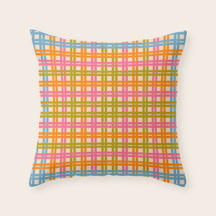 Eclectic Woven Stripes Colorful Retro Contemporary Pattern Throw Pillow Gallery Image 6
