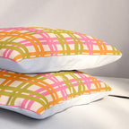 Eclectic Woven Stripes Colorful Retro Contemporary Pattern Pillow Sham Gallery Image 3