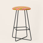 Eclectic Woven Stripes Colorful Retro Contemporary Pattern Stool Gallery Image 1