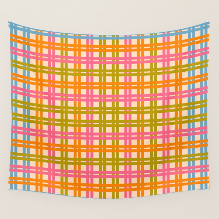 Eclectic Woven Stripes Colorful Retro Contemporary Pattern Wall Tapestry Gallery Image 4