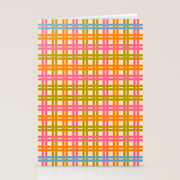Eclectic Woven Stripes Colorful Retro Contemporary Pattern Stationery Card Gallery Image 1
