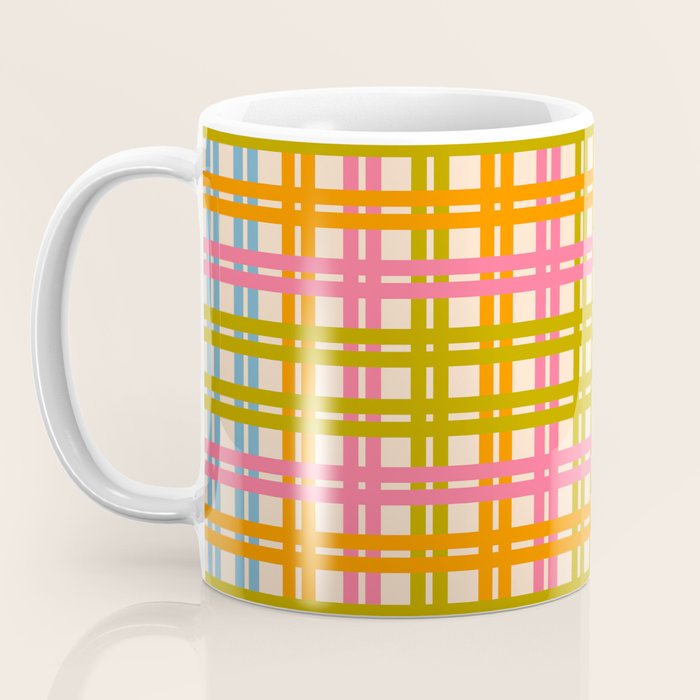 Eclectic Woven Stripes Colorful Retro Contemporary Pattern Coffee Mug Gallery Image 3