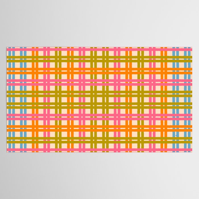 Eclectic Woven Stripes Colorful Retro Contemporary Pattern Tablecloth Gallery Image 2