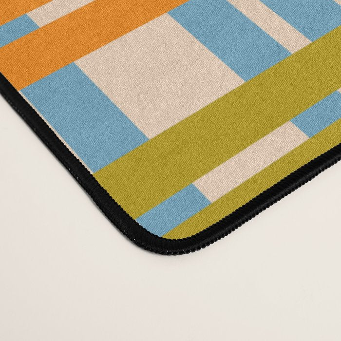 Eclectic Woven Stripes Colorful Retro Contemporary Pattern Desk Mat Gallery Image 4