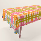 Eclectic Woven Stripes Colorful Retro Contemporary Pattern Tablecloth Gallery Image 1