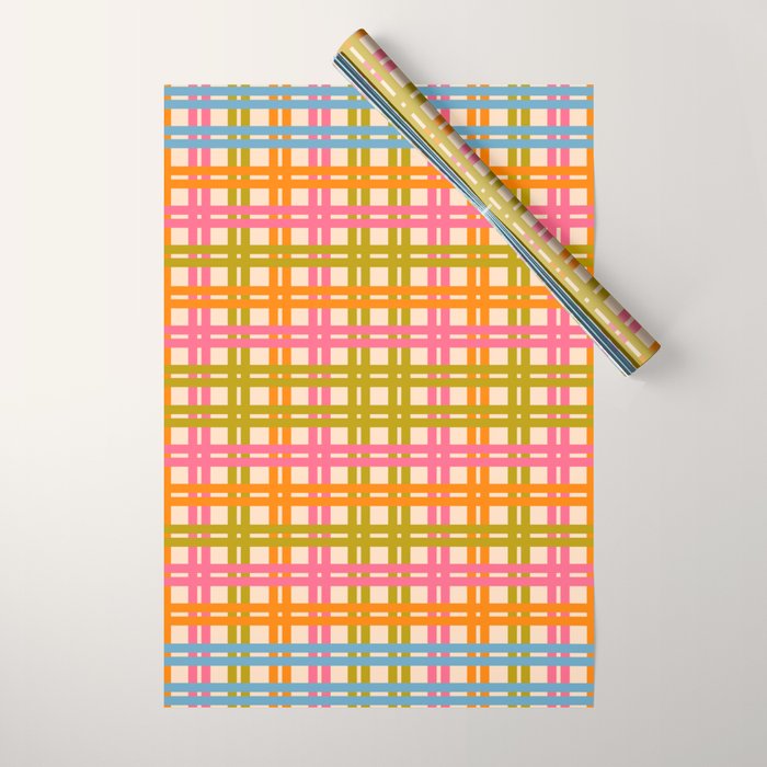 Eclectic Woven Stripes Colorful Retro Contemporary Pattern Wrapping Paper Gallery Image 1
