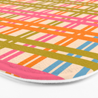 Eclectic Woven Stripes Colorful Retro Contemporary Pattern Bath Mat Gallery Image 3