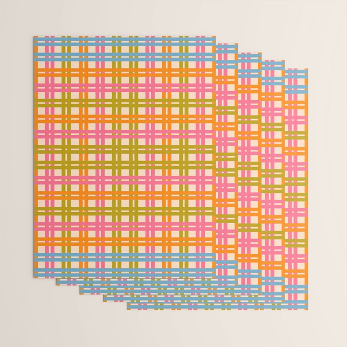 Eclectic Woven Stripes Colorful Retro Contemporary Pattern Wrapping Paper Gallery Image 3