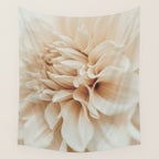 Innocence  Modern Blush White Botanical Dahlia flower photograph Wall Tapestry Gallery Image 4