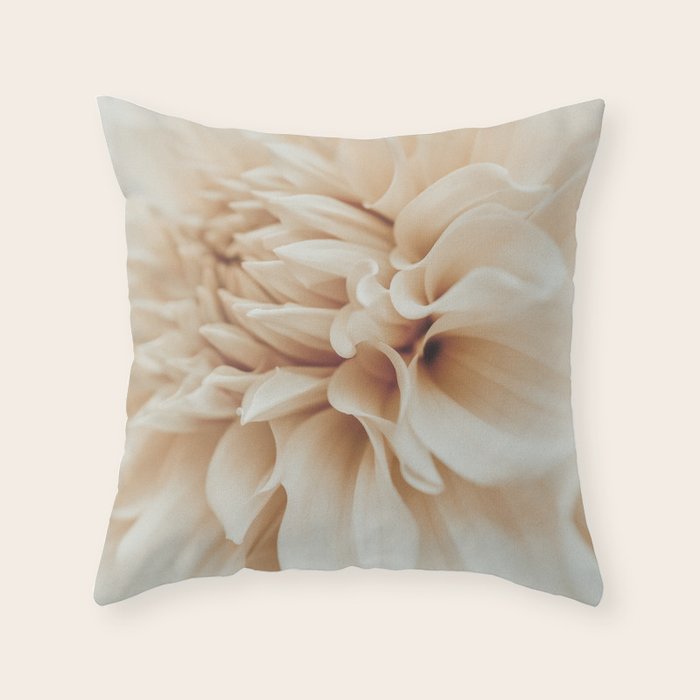 Innocence  Modern Blush White Botanical Dahlia flower photograph Throw Pillow Gallery Image 6