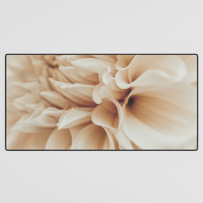 Innocence  Modern Blush White Botanical Dahlia flower photograph Desk Mat Gallery Image 3