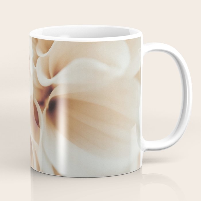Innocence  Modern Blush White Botanical Dahlia flower photograph Coffee Mug Gallery Image 1