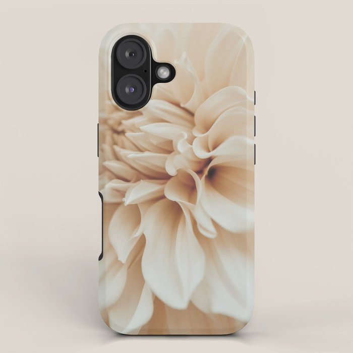 Innocence  Modern Blush White Botanical Dahlia flower photograph iPhone Case Gallery Image 1